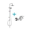 Mereo sprchová súprava - páková batéria, ručná sprcha, horná sprcha, chróm (MSOtrade Sprchová súprava Lila-plastová hlavová sprcha)
