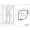 Sanotechnik QuickLine SKY 1, sprchový box štvrťkruh 90x90x225cm, CL73