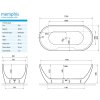 Aquatek Memphis akrylátová voľne stojaca vaňa tech list
