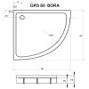 51785 sanotechnik sprchova vanicka stvrtkruhova 80x80x14cm made in eu