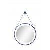 Sanotechnik SOHO BLACK zrkadlo okrúhle s LED osvetlením 60x60 cm, dizajnové zavesenie, čierne