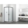 R80B R90B Sanotechnik SOHO Elite Black štvrťkruhový sprchový kút, šírka 80 90cm, posuvné dvere 01