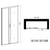 SC100 SC100B Sanotechnik SOHO, sprchové dvere, šírka 100cm, posuvné, soft close systém tech list