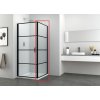 F80B3 F90B3 Sanotechnik SOHO Elite Black pevná sprchová stena Walk in, šírka 80 90cm