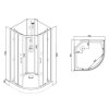 PS10B Sanotechnik BALATON 1 black sprchový box štvrťkruh bez strechy, 90x90x203cm tech list