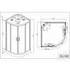 Sanotechnik QuickLine Komfort, sprchový box štvrťkruh 100x100x215cm, CL100