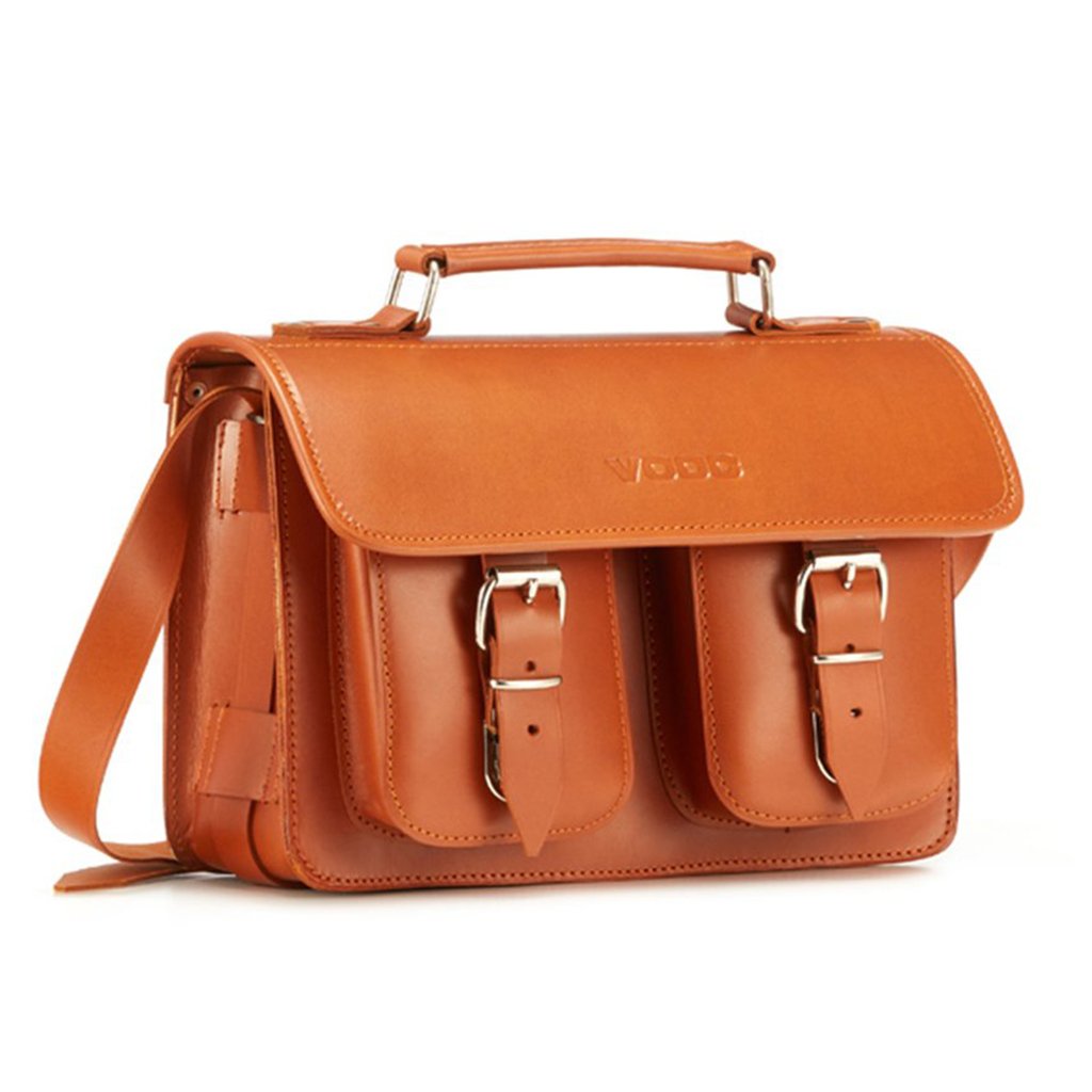 Kožená taška VOOC Vintage P30 unisex barva hnědá