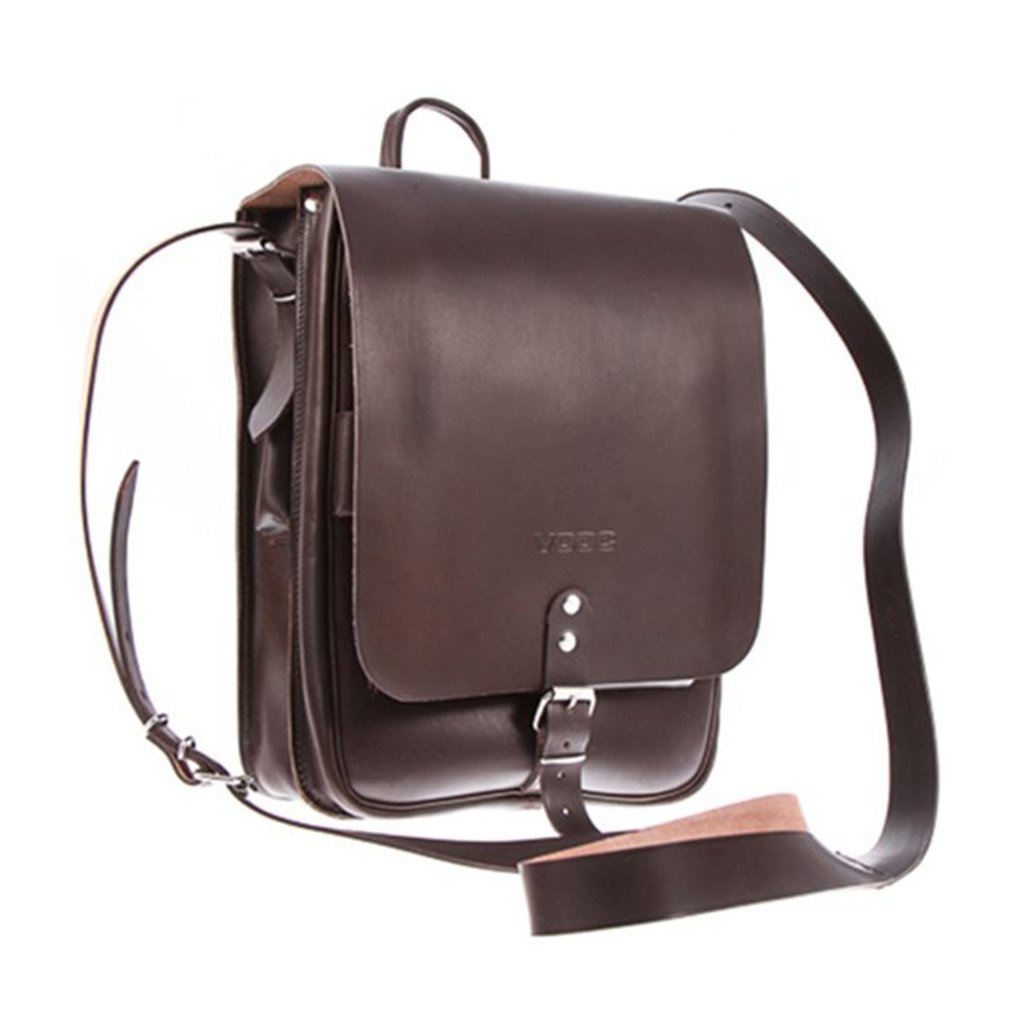 Kožená taška VOOC VINTAGE P15 unisex funkce batohu barva hnědá