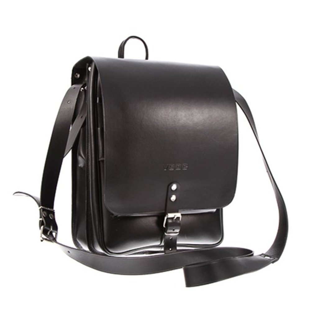 Kožená taška VOOC VINTAGE P15 unisex funkce batohu barva černá