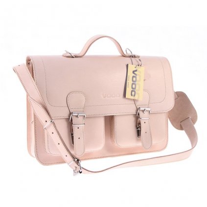 Kožená taška VOOC VINTAGE P24 s funkcí batohu unisex barva přírodní/bílá