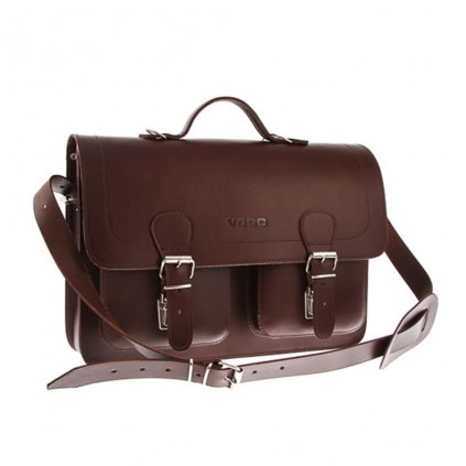 Kožená taška VOOC VINTAGE P24 s funkcí batohu unisex barva hnědá