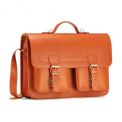 Kožená taška VOOC VINTAGE P24 s funkcí batohu unisex barva hnědá