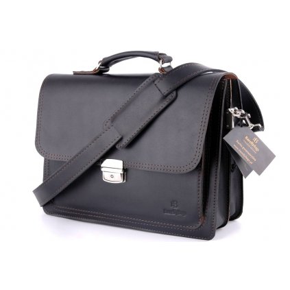 Pánská kožená taška Barelly Bags Gentle barva černá velikost XL