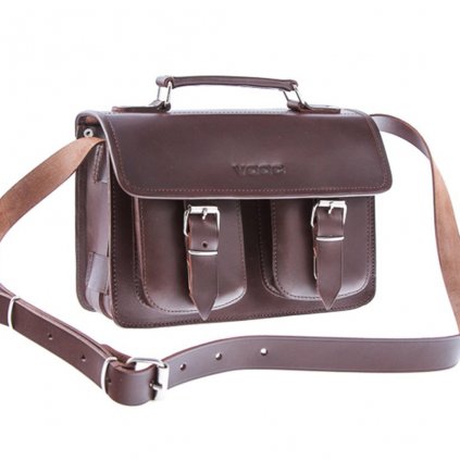 Kožená taška VOOC Vintage P30 unisex barva hnědá