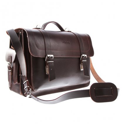 Kožená taška VOOC VINTAGE P23 s funkcí batohu unisex barva hnědá