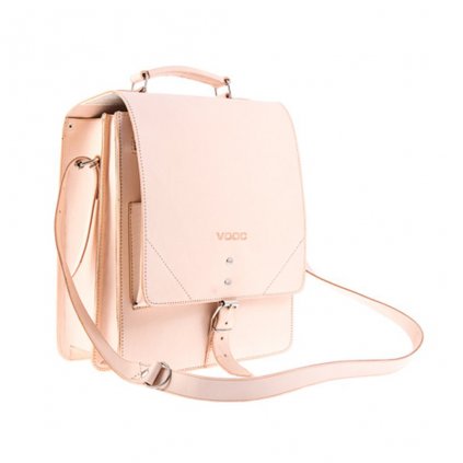 Kožená taška VOOC Vintage P37 unisex barva přírodní/bílá