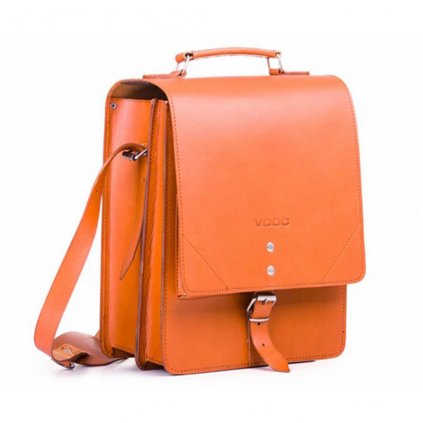 Kožená taška VOOC Vintage P37 unisex barva hnědá