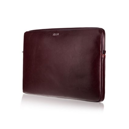 Kožené pouzdro na notebook 15" unisex Solier SA23 barva bordó