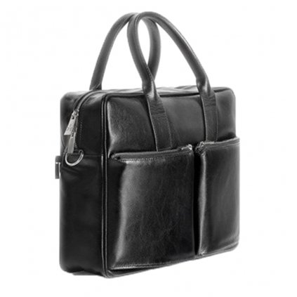 Pánská kožená taška na notebook SEMPERTUS barva černá BIZ-06/BY