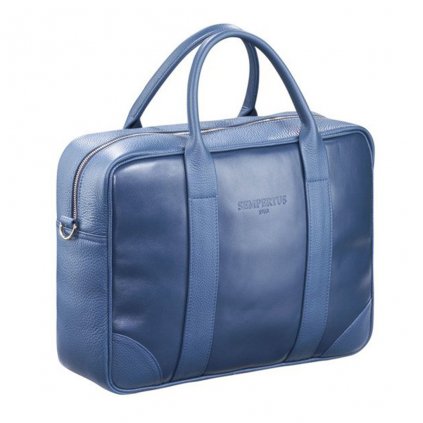 Kožená taška na notebook SEMPERTUS barva modrá unisex BIZ-01/105