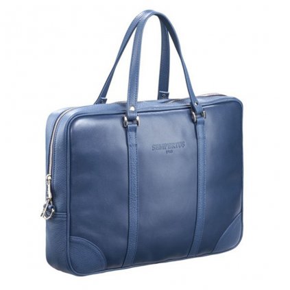 Pánská kožená taška na notebook SEMPERTUS barva modrá BIZ-03/105