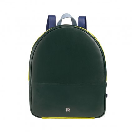 Dámský kožený batoh DuduBags Met Favignana tmavě zelená