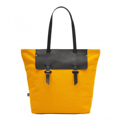 Dámská kožená/textilní Shopper kabelka DuduBags Houston barva žlutá
