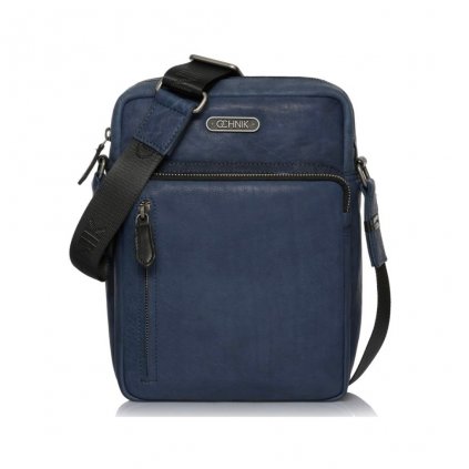Pánská crossbody taška z přírodní kůže Ochnik modrá