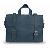 Kožená taška na notebook Solier Ameland SR03 barva tmavě modrá - unisex