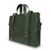 Kožená taška na notebook Solier Ameland SR03 barva zelená - unisex