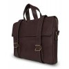 Kožená taška na notebook Solier Ameland SR03 barva tmavě hnědá - unisex