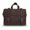 Kožená taška na notebook Solier Ameland SR03 barva tmavě hnědá - unisex
