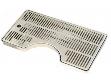 Odkapní miska 400x220x20mm nerez s výřezem pro stojan