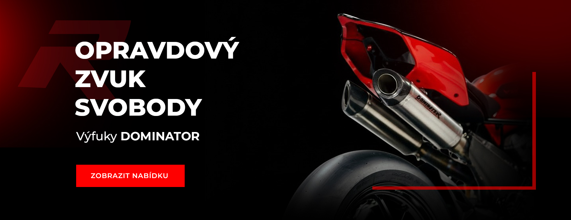 Banner odkazující na "Výfuky na motorku"