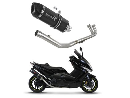 Yamaha T-MAX 500 2008 - 2011 Full System Kolektor wydech Tłumik HP1 BLACK + dB killer medium