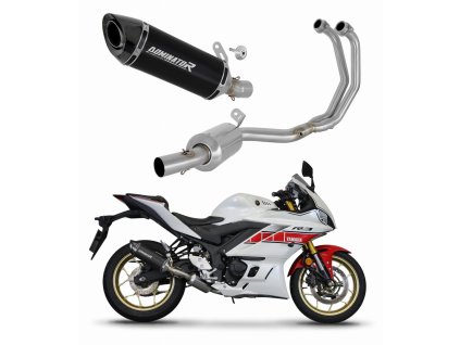 Yamaha YZF-R3 2019 - 2024 Full system EX Kolektor wydech Tłumik HP8 BLACK + dB killer medium