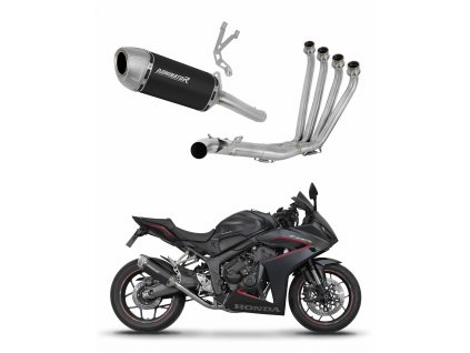 Honda CBR 650 R / E-Clutch 2024 - 2025 Full system Kolektor wydech tłumik S6 BLACK + dB killer