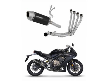 Honda CBR 650 R 2019 - 2023 Full system Kolektor wydech tłumik S6 BLACK + dB killer