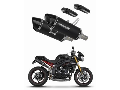 Triumph Speed Triple 1050 2011 - 2016 wydech tłumik HP8 BLACK + dB killer