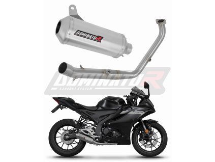 Laděný výfuk Dominator Yamaha YZF R125 2024 - 2025 EURO 5+ Kompletní systém Sběrač výfuků OV G2 tlumič + dB killer medium