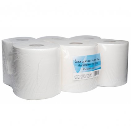 Papírové ručníky v roli, bílá, průměr 190cm, návin 150 m, bal, W
