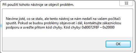 Chyba 0x80072f8f - 0x20000 při instalaci Windows 10