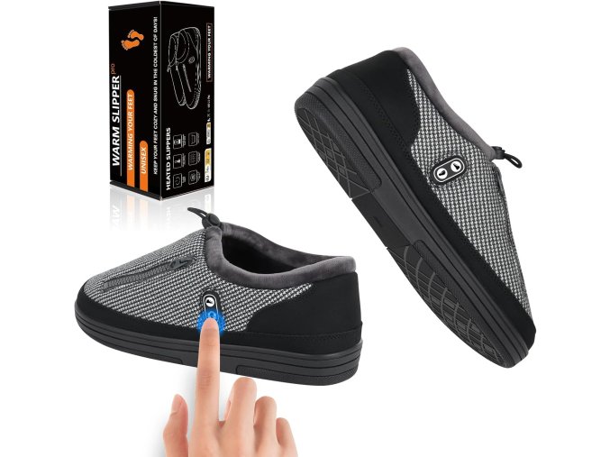 Amiable vyhřívaná domácí obuv / šedá / unisex, velikost M (39-42)