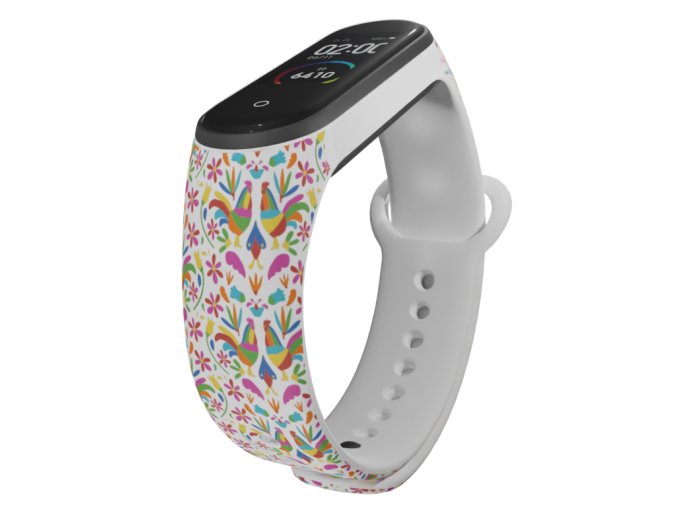 Náhradní náramek Mi band 3/4/5/6/7 Barevní kohouti (Barevná varianta Bílá, Pro Přístroj Xiaomi Mi Band 7)