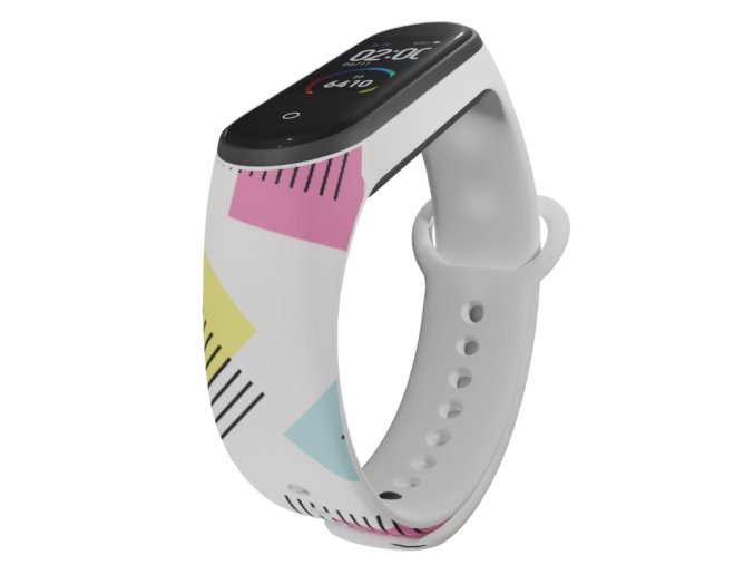 Náhradní náramek Mi band 3/4/5/6/7 Moderna (Barva Vícebarevná, Pro Přístroj Xiaomi Mi Band 7)