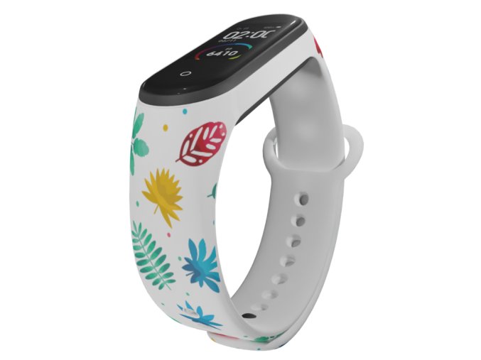 Náhradní náramek Mi band 3/4/5/6/7 Barevné listy podzimu (Barevná varianta Bílá, Pro Přístroj Xiaomi Mi Band 7)