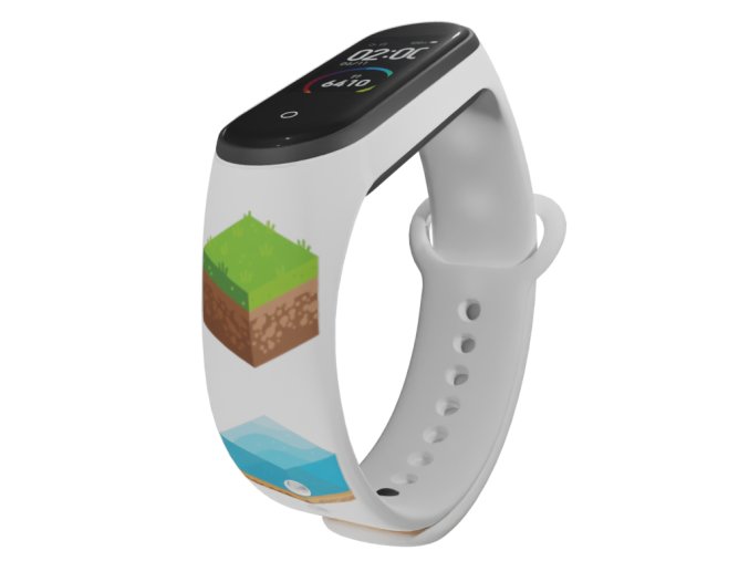 Náhradní náramek Mi band 3/4/5/6/7 Kostky (Barevná varianta Bílá, Pro Přístroj Xiaomi Mi Band 7)