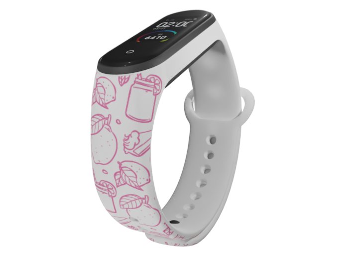 Náhradní náramek Mi band 3/4/5/6/7 Osvěžující motiv (Barevná varianta Bílá, Pro Přístroj Xiaomi Mi Band 7)