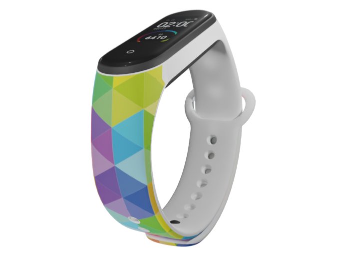 Náhradní náramek Mi band 3/4/5/6/7 Hexagon (Barva Vícebarevná, Pro Přístroj Xiaomi Mi Band 7)