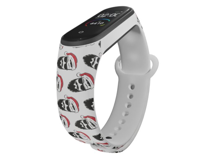 Náhradní náramek Mi band 3/4/5/6/7 Hipster Santa (Barevná varianta Bílá, Pro Přístroj Xiaomi Mi Band 7)